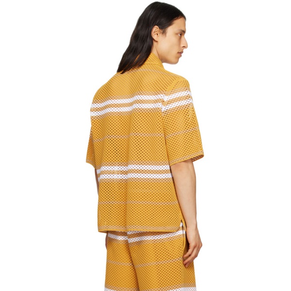 버버리 버버리 Burberry Yellow Striped Shirt 231376M212009