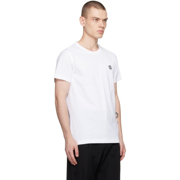 버버리 버버리 Burberry White Monogram T-Shirt 231376M213004