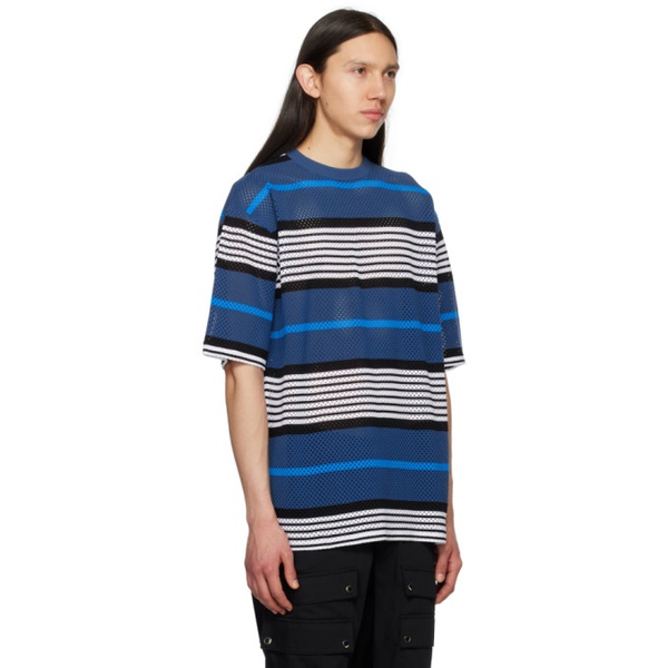 버버리 버버리 Burberry Blue Striped T-shirt 231376M213035
