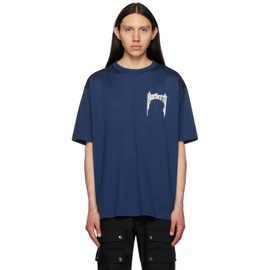 버버리 Burberry Blue Printed T-Shirt 231376M213046