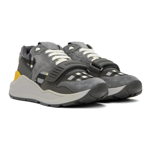 버버리 버버리 Burberry Gray Vintage Check Sneakers 231376M237000