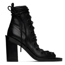 앤드윌 미스터 Ann Demeulemeester Black Lace-Up Heeled Sandals 231378F125000