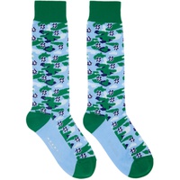 마르니 Marni Blue & Green Cloudyflower Socks 231379F076006