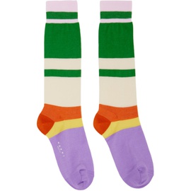 마르니 Marni Multicolor Striped Socks 231379F076015