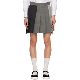 톰브라운 Thom Browne Grey Pleated Miniskirt 231381F090003