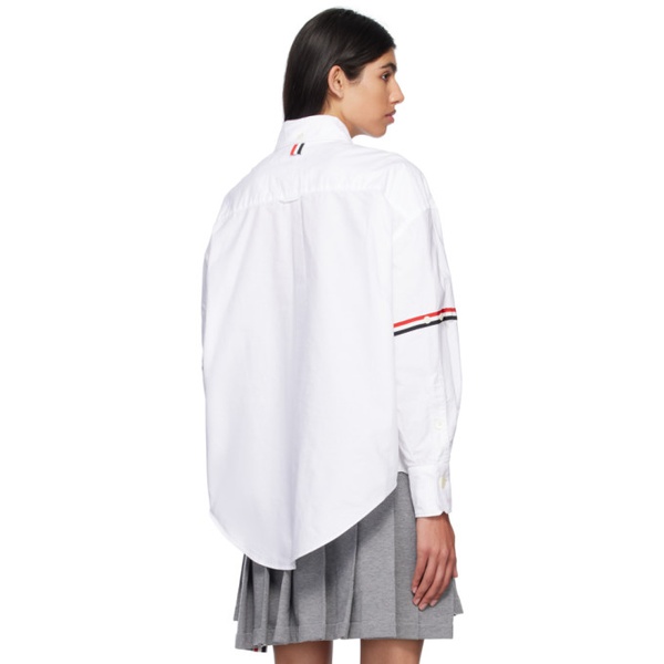 톰브라운 톰브라운 Thom Browne White Spread Collar Shirt 231381F109001