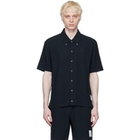 톰브라운 Thom Browne Navy & Black Button Shirt 231381M192048