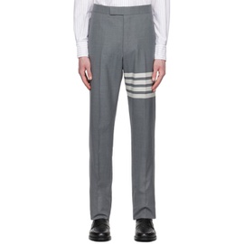 톰브라운 Thom Browne Gray Backstrap Trousers 231381M196010