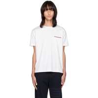 톰브라운 Thom Browne White Stripped Chest Pocket T-Shirt 231381M213001
