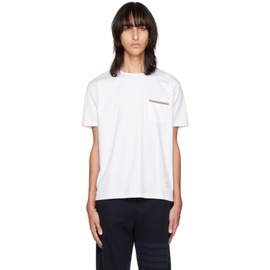 톰브라운 Thom Browne White Stripped Chest Pocket T-Shirt 231381M213001