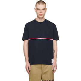 톰브라운 Thom Browne Navy Stripe T-Shirt 231381M213024