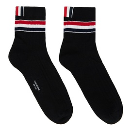 톰브라운 Thom Browne Black Tricolor Socks 231381M220004