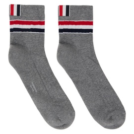 톰브라운 Thom Browne Gray Striped Socks 231381M220006
