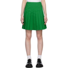 Maison Kitsune Green Pleated Miniskirt 231389F090001