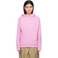 Maison Kitsune Pink Embroidered Cordless Hoodie 231389F097018