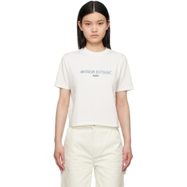 Maison Kitsune 오프화이트 Off-White Embroidered T-Shirt 231389F110034