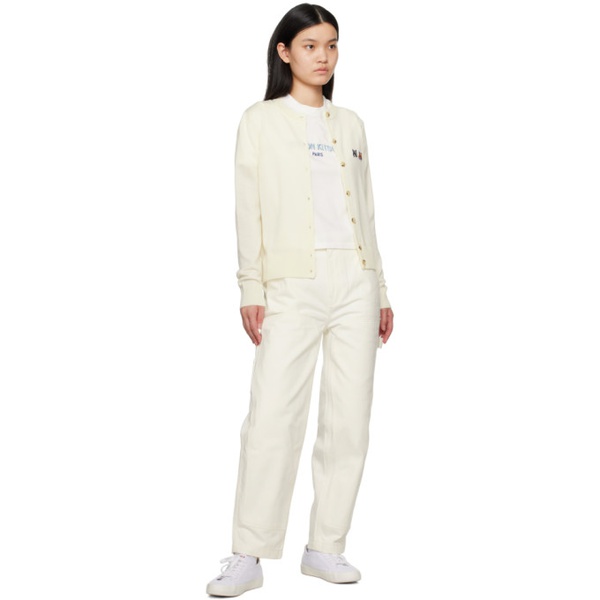 메종키츠네 Maison Kitsune 오프화이트 Off-White Embroidered T-Shirt 231389F110034