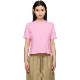 Maison Kitsune Pink Embroidered T-Shirt 231389F110037