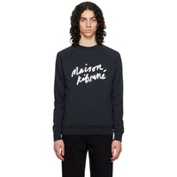 Maison Kitsune Black Handwriting Clean Sweatshirt 231389M204007