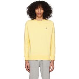 Maison Kitsune Yellow Fox Head Sweatshirt 231389M204024