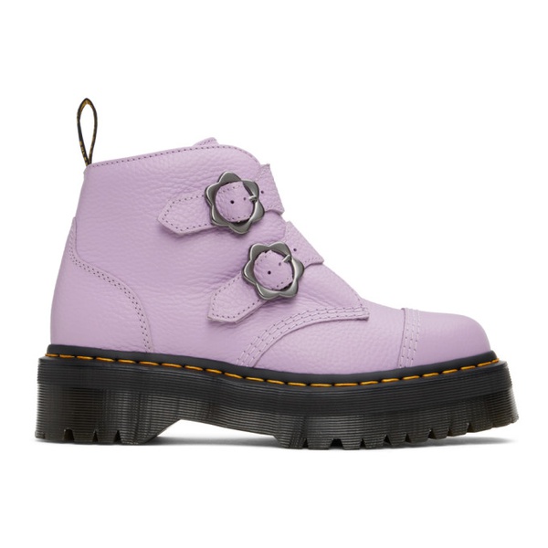 닥터마틴 닥터마틴 Dr. Martens Purple Devon Flower Buckle Platform Boots 231399F113038