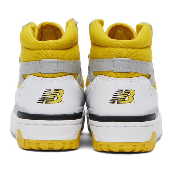 뉴발란스 뉴발란스 New Balance White & Yellow 650 Sneakers 231402F127003