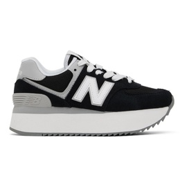 뉴발란스 New Balance Black 574+ Sneakers 231402F128100