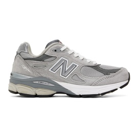 뉴발란스 New Balance Gray Made in USA 990v3 Sneakers 231402F128180