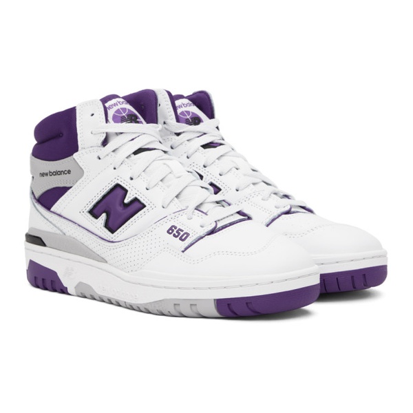 뉴발란스 뉴발란스 New Balance White & Purple 650 Sneakers 231402M236003