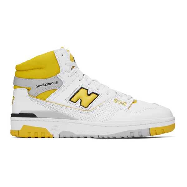뉴발란스 뉴발란스 New Balance White & Yellow 650 Sneakers 231402M236004