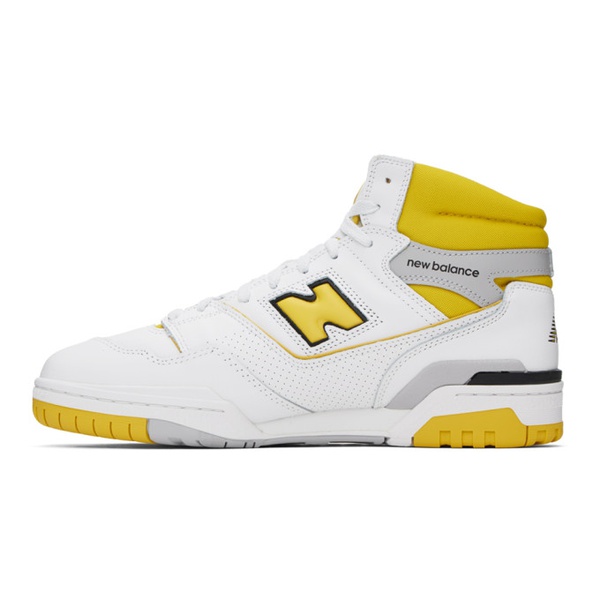 뉴발란스 뉴발란스 New Balance White & Yellow 650 Sneakers 231402M236004