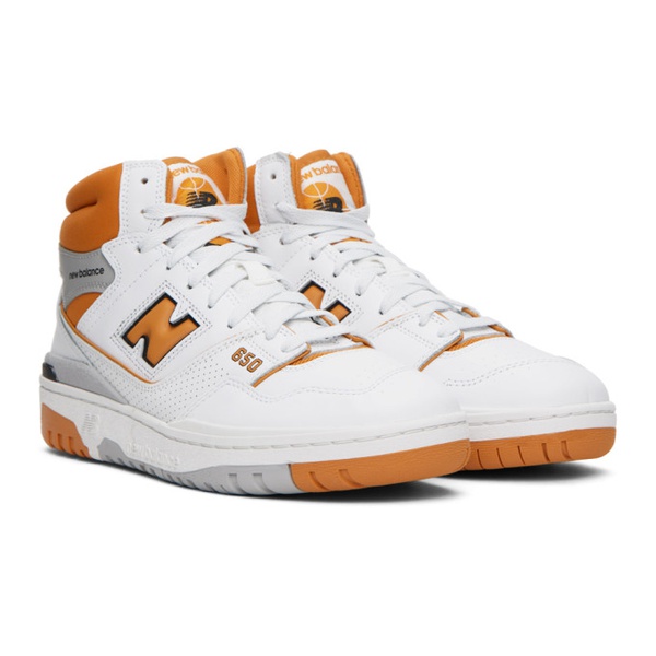 뉴발란스 뉴발란스 New Balance White & Orange 650 Sneakers 231402M236006