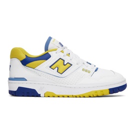 뉴발란스 New Balance White & Yellow 550 Sneakers 231402M237174