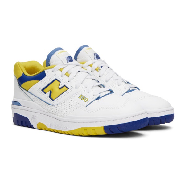 뉴발란스 뉴발란스 New Balance White & Yellow 550 Sneakers 231402M237174