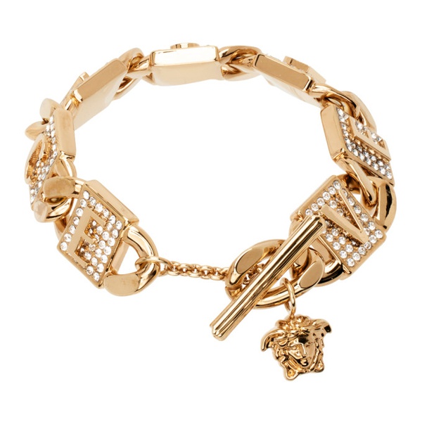 베르사체 베르사체 Versace Gold Crystal Tiles Bracelet 231404F020009