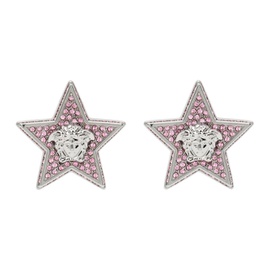 베르사체 Versace Silver & Pink Star Earrings 231404F022050