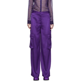 베르사체 Versace Purple Wide-Leg Trousers 231404F087008