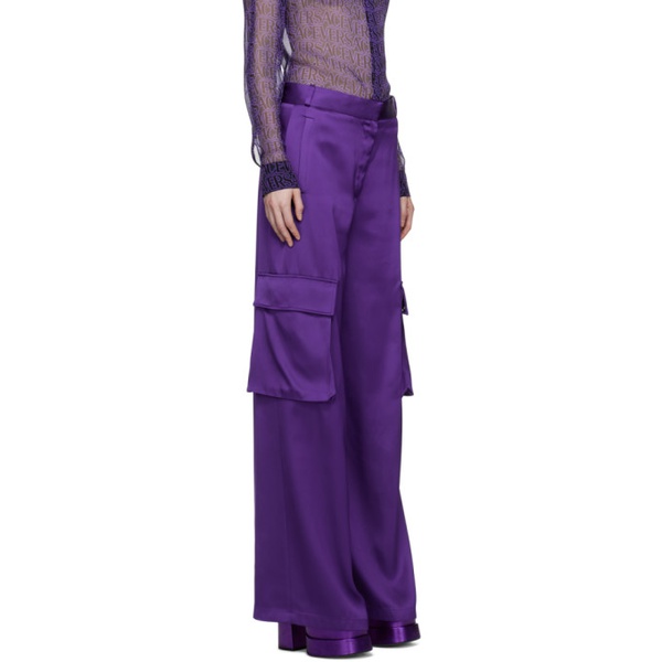 베르사체 베르사체 Versace Purple Wide-Leg Trousers 231404F087008