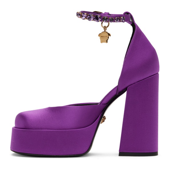 베르사체 베르사체 Versace Purple Medusa Aevitas Platform Heels 231404F122063