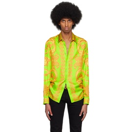베르사체 Versace Green & Yellow Barocco 660 Shirt 231404M192022