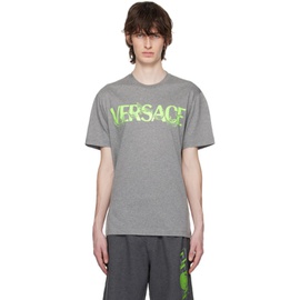 베르사체 Versace Gray Barocco T-Shirt 231404M213003