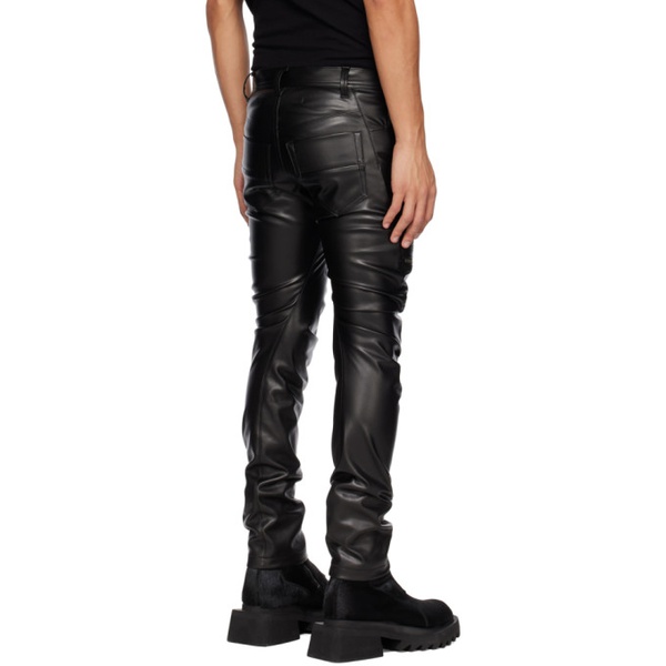 줄리어스 Julius Black Indirect Faux-Leather Cargo Pants 231420M188007