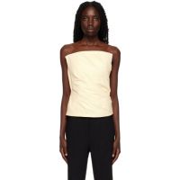 Paris Georgia Beige Structured Faux-Leather Camisole 231438F111009