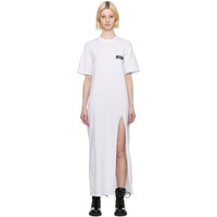 MSGM White Side Slit Maxi Dress 231443F055002