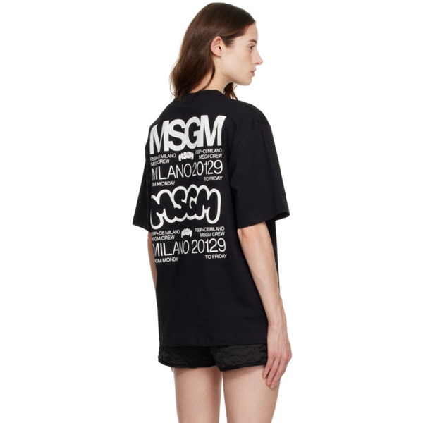  MSGM Black Burro Studio 에디트 Edition Printed T-Shirt 231443F110008