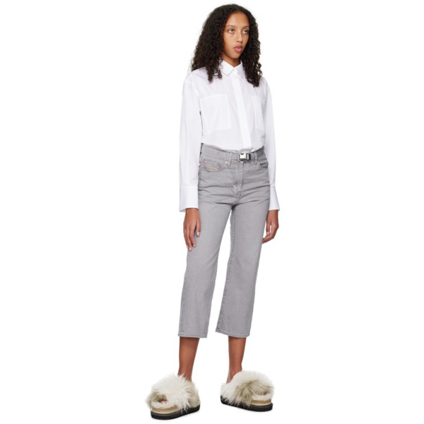  사카이 Sacai Gray Belted Jeans 231445F069001