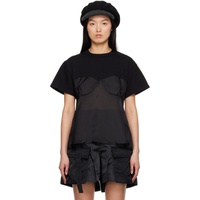 사카이 Sacai Black Paneled T-Shirt 231445F110015