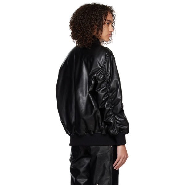 스텔라 맥카트니 스텔라 맥카트니 Stella McCartney Black Alter Mat Faux-Leather Bomber Jacket 231471F058000