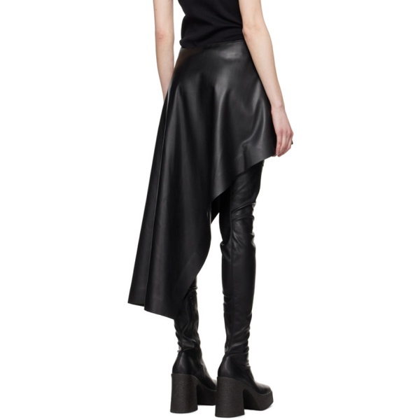 스텔라 맥카트니 스텔라 맥카트니 Stella McCartney Black Asymmetric Faux-Leather Miniskirt 231471F092003