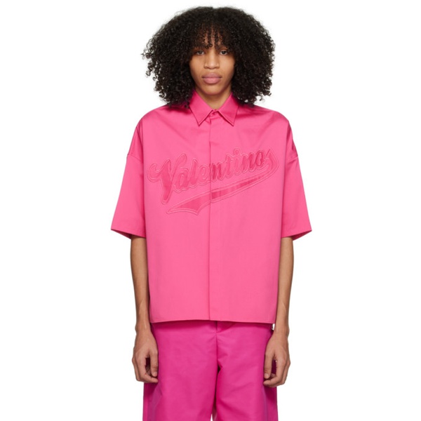 발렌티노 발렌티노 Valentino Pink Embroidered Shirt 231476M192017